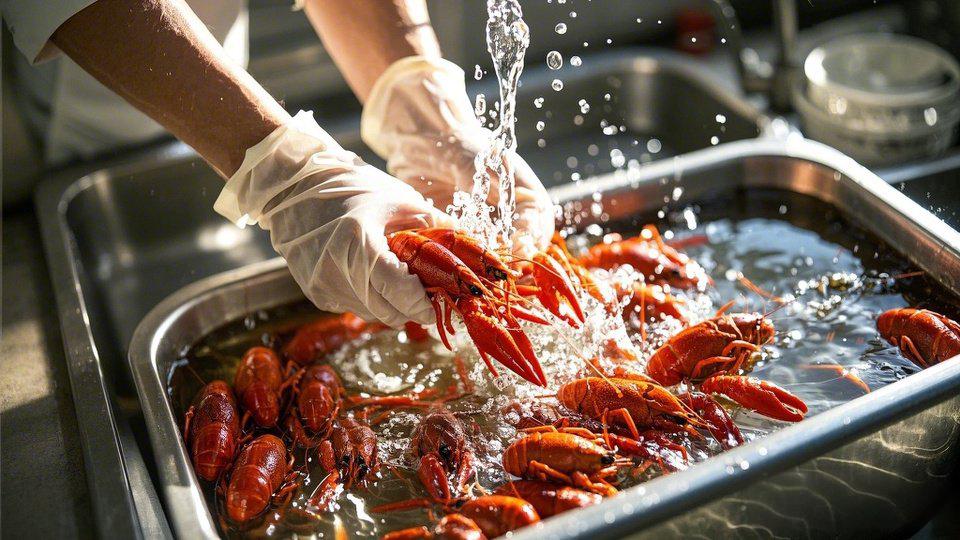 清洗龙虾